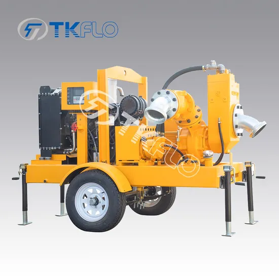 Tkflo 9.5m 흡입 트레일러 디젤 엔진 진공 자가 흡입 배수 펌프