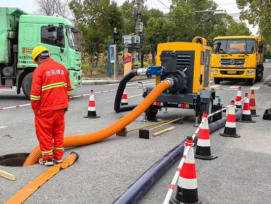 100mm 구경 대구경 디젤 엔진 시립 비상 진공 보조 물 펌프